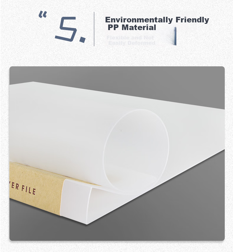 Jindeli A4 Simple File Folder, Single Strong Clip, Large Capacity Document Folder, Exam Paper Storage for Students, Matte Thickened Transparent Board, Office Supplies AF822 5