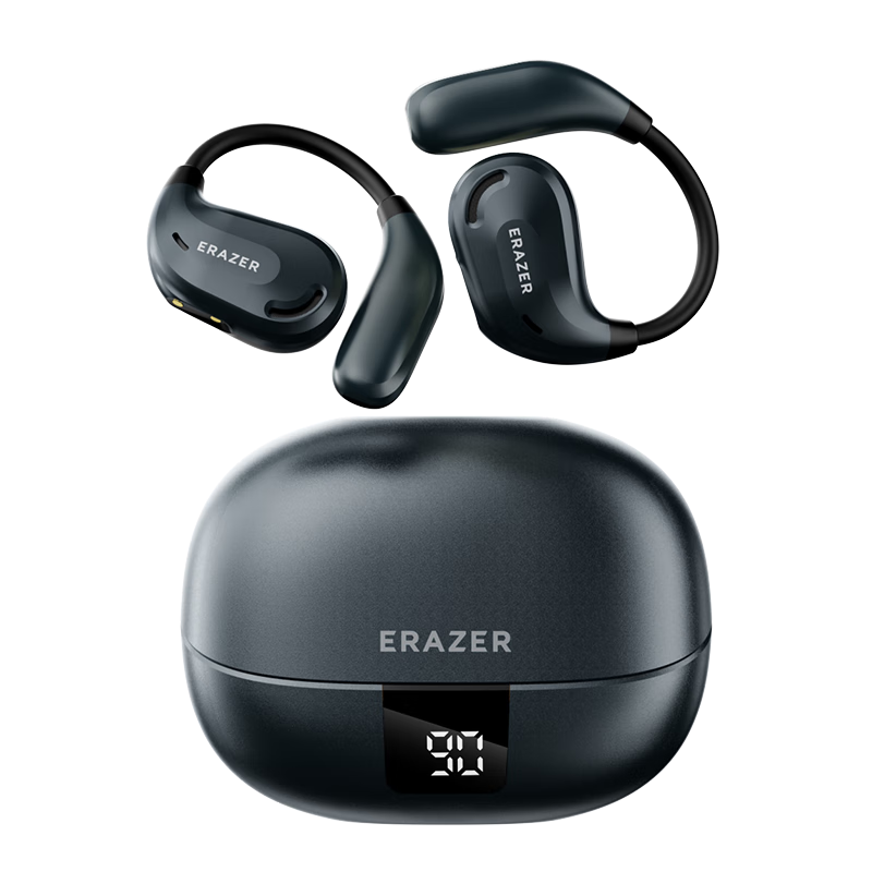 Lenovo Invests in Brand Yinengzhe LED Digital Bone Conduction Concept Headphones, Open-Style Sports Long Battery Life Directional Sound Transmission ENC HD Calling, Digital Display Power Level | Iron Gray