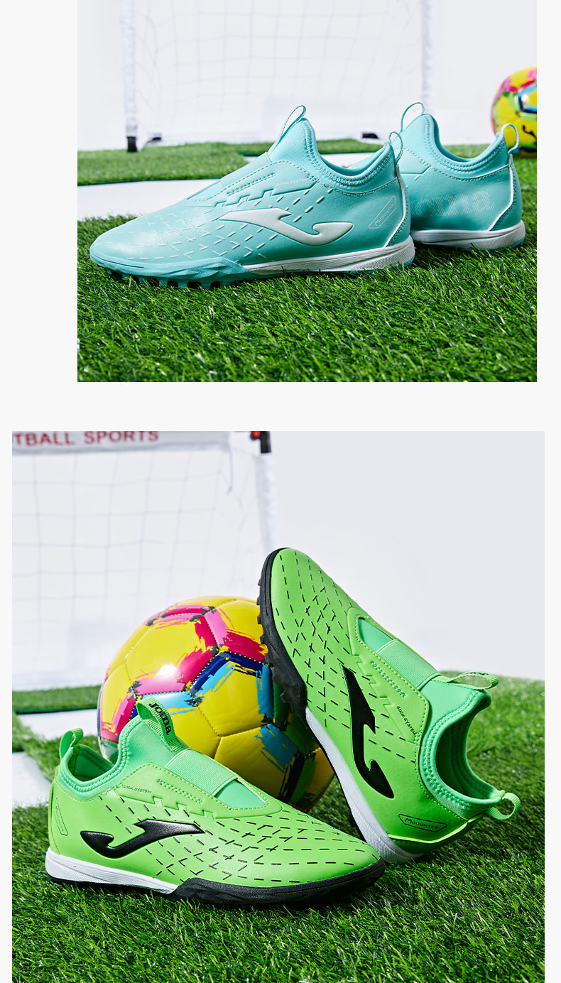 JOMA Children's Soccer Shoes, TF Turf Studs, Non-Slip, Wear-Resistant, for Youth And Students, Professional Competition Football Training Shoes, Gray-Blue, Size 37 9
