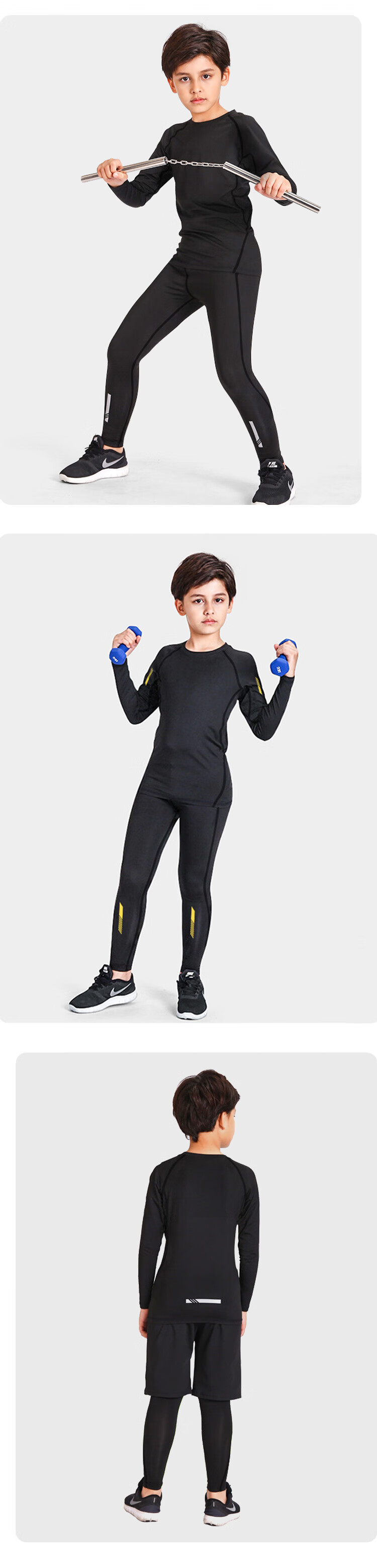 FANDIMU Kids Fleece-Lined Sports Set Two-Piece Track Training Fitness Wear Youth Running Breathable Basketball Outfit 1
