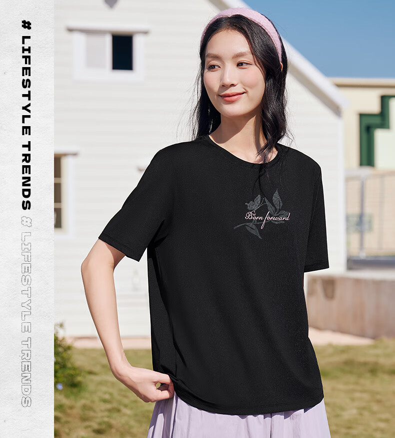 361° Women's Short Sleeve Spring Summer New Sports T-Shirt Quick-Dry Loose Casual Running Top 662624113-1 22