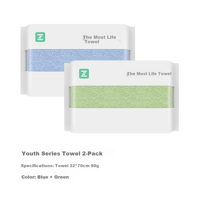 A-Life Sealed Towels, Pure Cotton Face Towels, 2-Pack, Xinjiang Long-Staple Cotton Grade A Absorbent Home Bath Towels, Large Face Towels