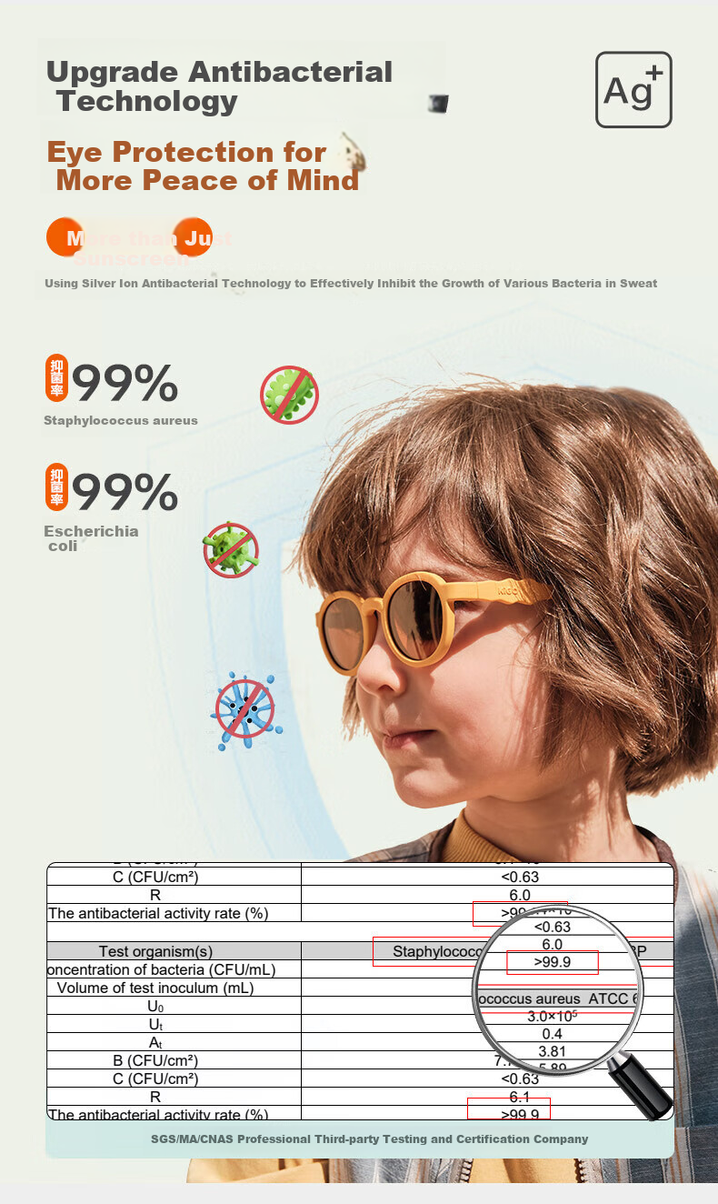 Kigo 2025 New Children's Sunglasses, Outdoor Polarized UV Protection, Bendable Baby Sunglasses, 3-6 Years Old, Pudding Tea Color 4