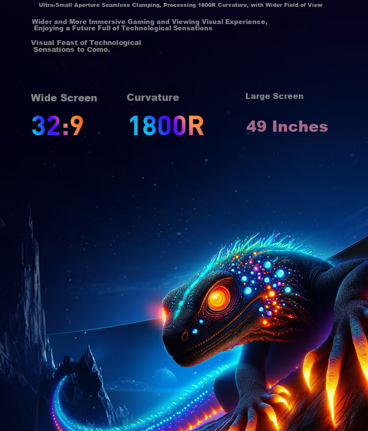 HKC 49-Inch QD-OLED Curved 5K, 240Hz Ultra-Wide Gaming Screen, HDR400, Hardware Low Blue Light, 10bit, E-Sports Type-C 90W, Rotatable And Height-Adjustable Monitor GS49UK 4