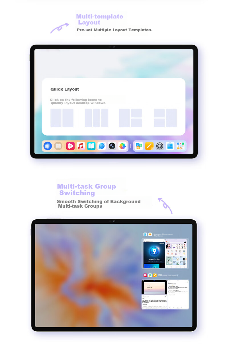 HONOR Tablet V9 [Subsidy], 11.5-Inch Tablet, Ultra-Thin, 10100mAh Large Battery, 2.8K Eye-Protection Screen, 8GB+128GB, Luyan Purple 13