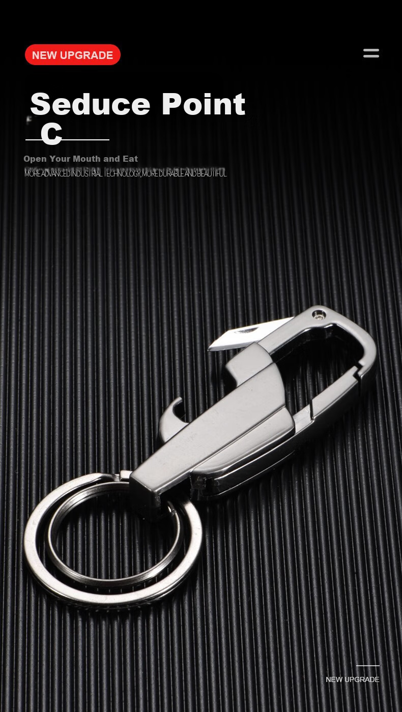 Jinlongxing Keychain with Mini Knife, Multi-Functional Bottle Opener, Express Knife, Key Pendant, Metal Key Ring A1067 2