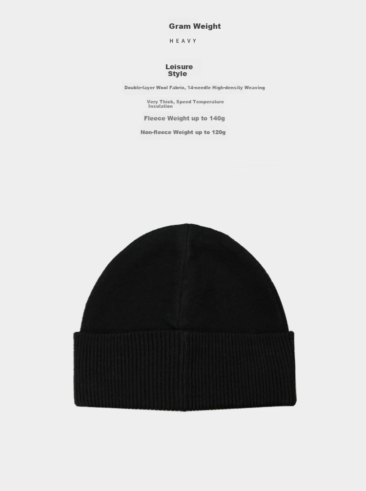 TUCANO [Double-Layer Thickened] Pure Wool Men's Hat, Winter Knitted Cap, Woolen Hat, Cold-Proof And Warm Hat for Winter 4
