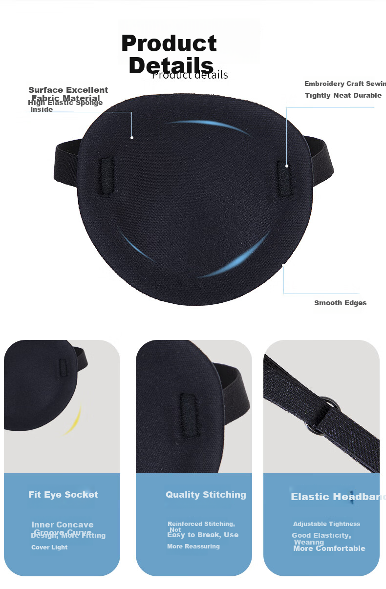 DRATRA3D Grooved Single-Eye Mask, Light-Blocking, Breathable, for Strabismus And Amblyopia, Comfortable, Skin-Friendly, with Adjustable Elastic Band, Does Not Press on Eyes 6