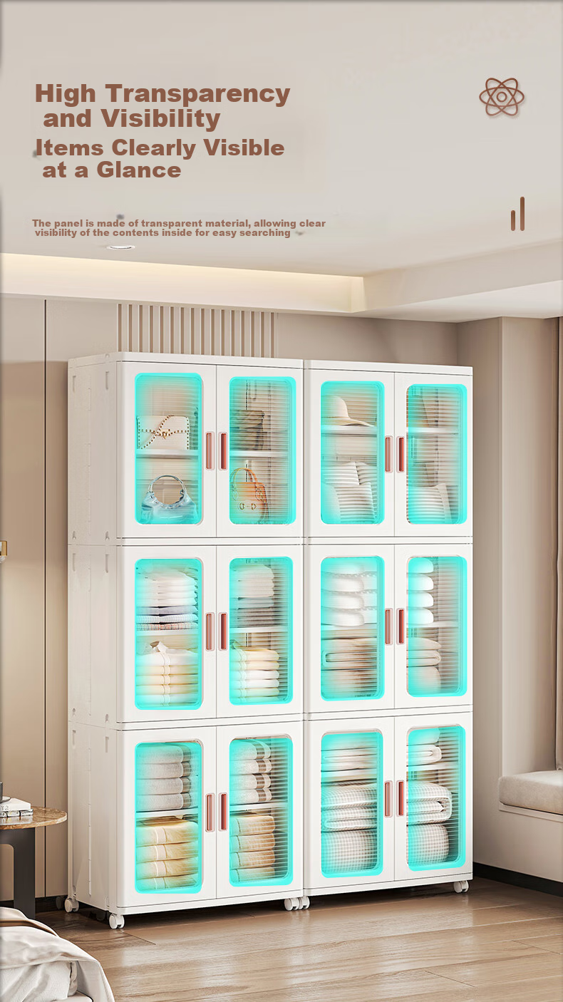 JEKO&JEKO Foldable Storage Cabinet, No Installation Required, Toy Bag Storage Locker, Wardrobe Organizer, Storage Box, 53cm Wide, 3 Layers 4