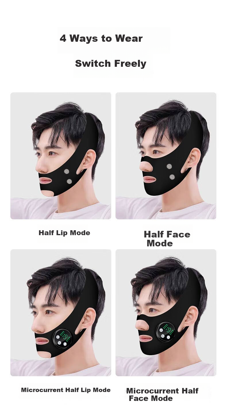 Chuxian Small V Face Shaping Mask, Facial Bandage for Cheekbones And Jawline, Men's Double Chin And Nasolabial Fold Lifting, Microcurrent Versio 7