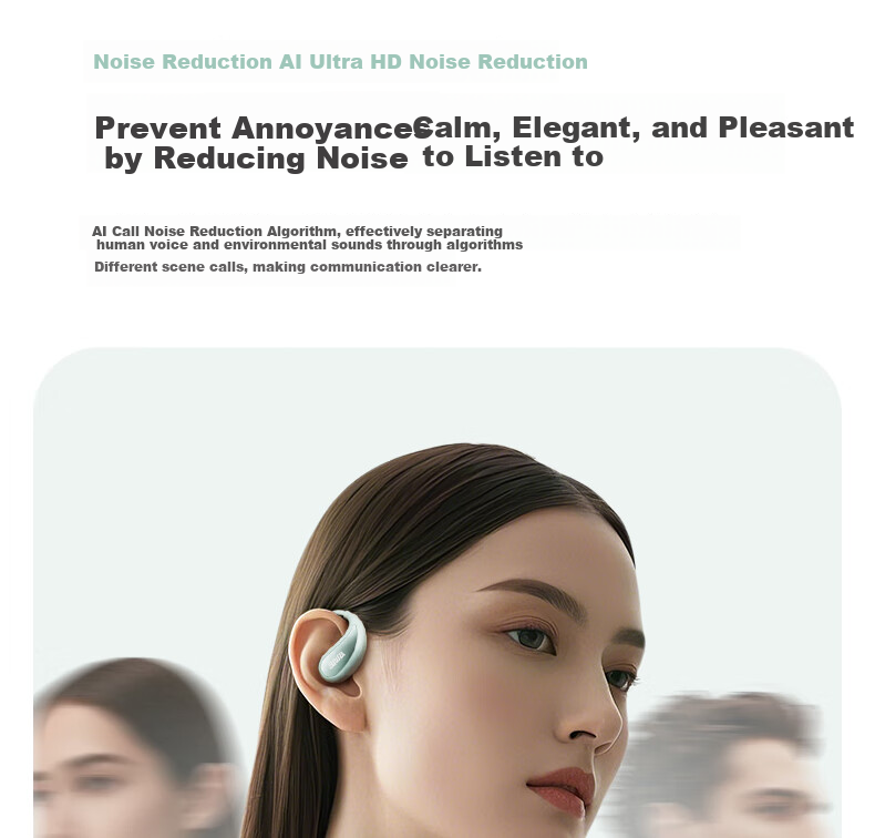Aiwa Aw35 [Luxury New Experience] Ear-Hook Bluetooth Headphones, Bone Conduction Concept, Open Wireless Sports Headphones, Compatible with Huawei, Xiaomi, Apple, Latest Model 2025, White 17