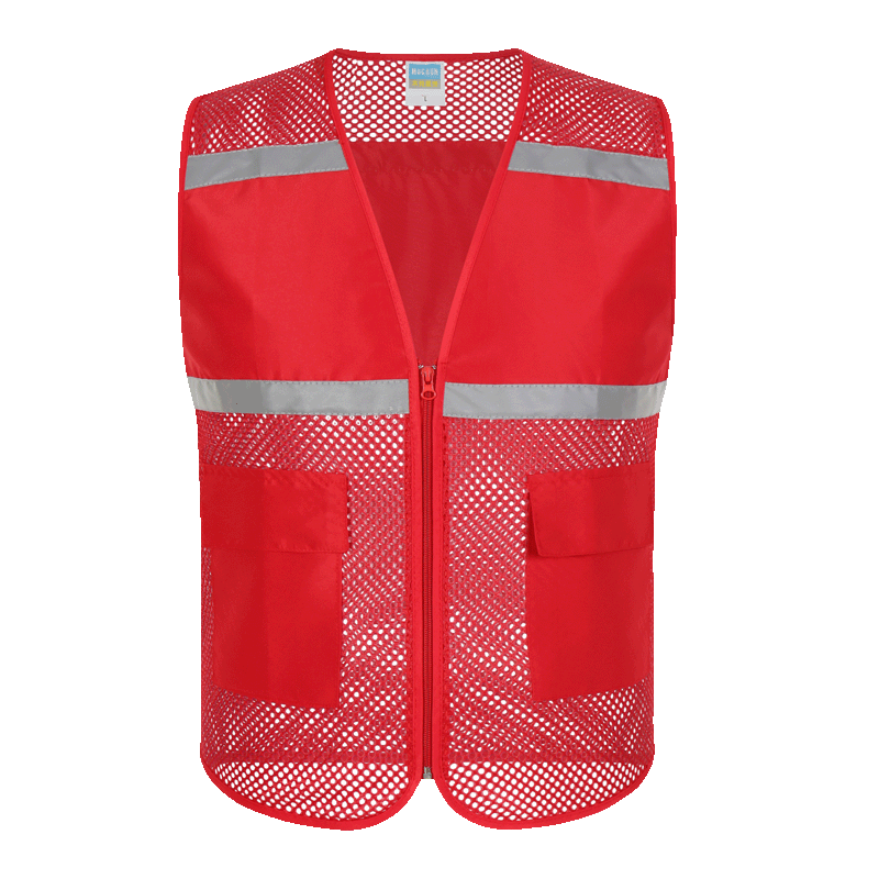 Huipute Custom Summer Lightweight Breathable Logistics Vest Workwear with Logo Mesh Vest [With JD Logistics Pattern] Red Vest 185/3XL