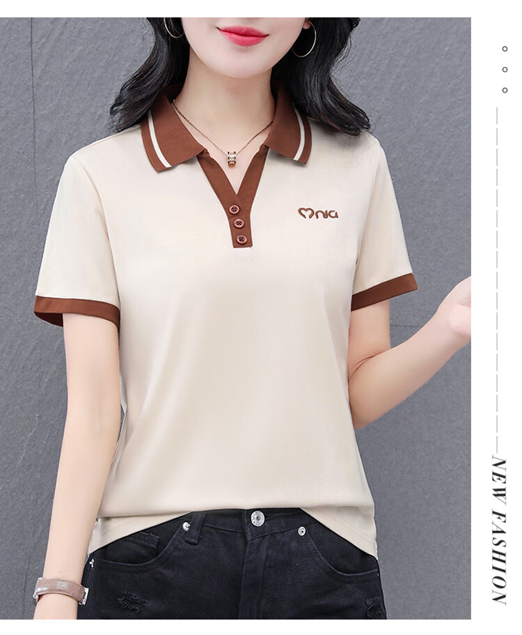 Woodpecker Women's Short Sleeve Polo Shirt Plus Size Slim Fit Red 2026 Spring Summer XL 17