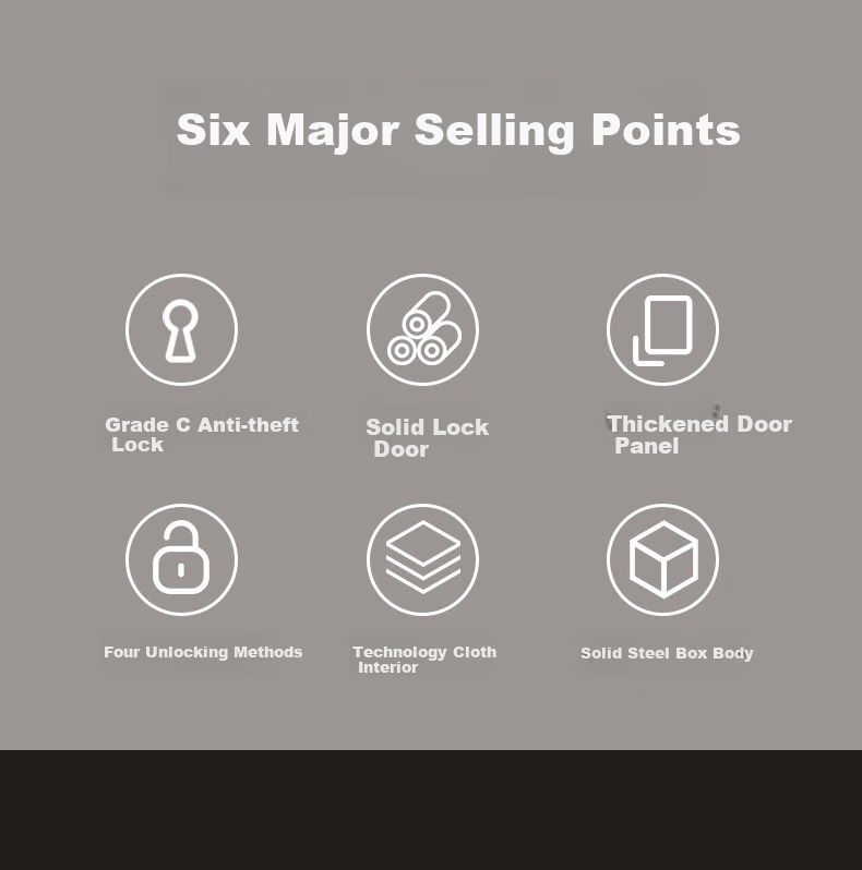 Deli Safe, 2026 Best-Selling Home Security Box, Yao Zhen 45cm Fingerprint Unlock, All-Steel Home Anti-Theft Portable Small Safe Can Be Used As Bedside Table, AE620 Black 3