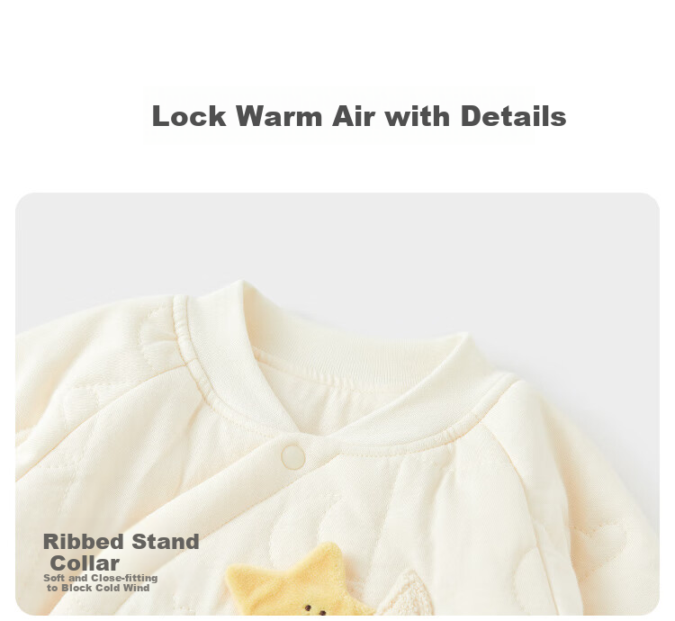 Wismorni Baby Cotton Clothing, Autumn And Winter Newborn Warm Onesie, Three-Layer Padded Jacket, Outdoor Winter Outfit 9