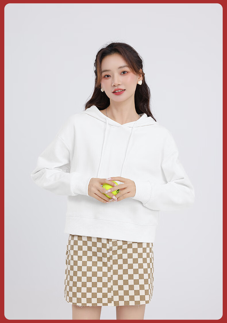 MJ STYLE Short Hoodie for Women, Spring And Autumn 2026, Loose Casual Versatile Heightening Slimming Top, Sweet Style for Petite Figures 17