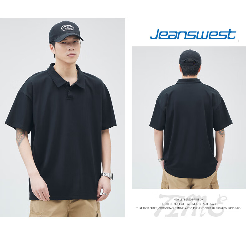 Jeanswest Short-Sleeve Polo Shirt for Men, Summer 2026 Fashion Trendy Casual Versatile Top, Army Green, XL 5