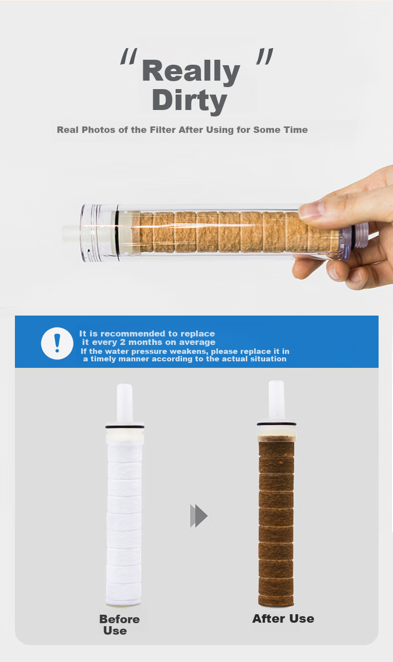 Aroma Sense Korean Imported Shower Head Filter Cartridge, Water Purification Micro-Fiber Filter Cotton, 6-Pack AS-PRM 5