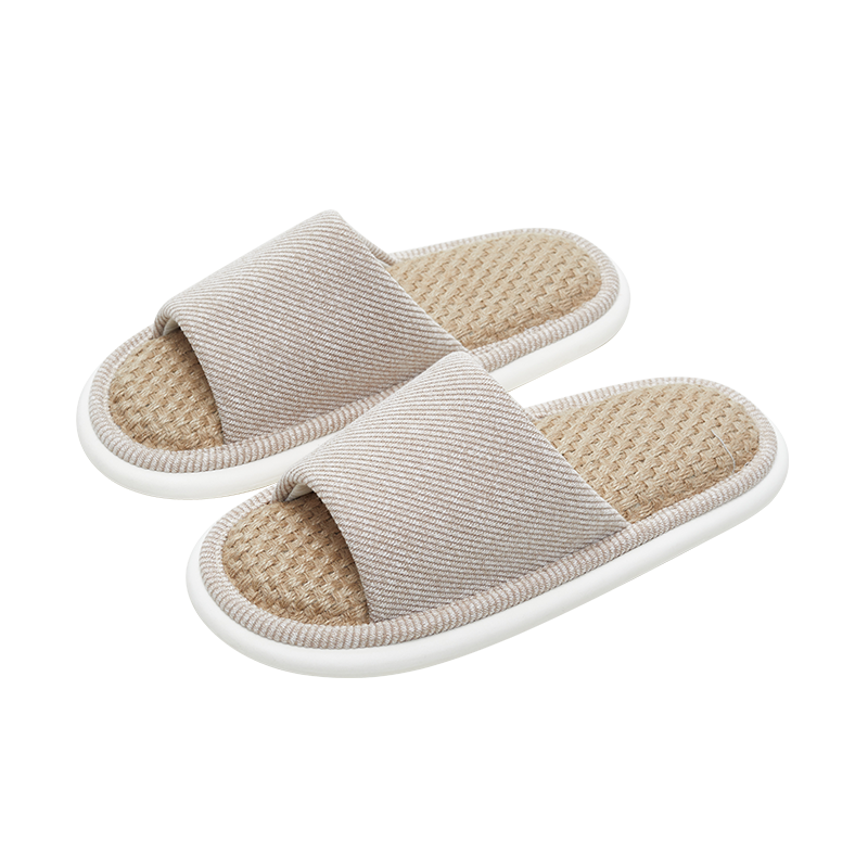 UTUNE Linen Slippers for Women, Breathable And Sweat-Absorbing, Odor-Resistant, All-Season Indoor Non-Slip Silent Slippers for Men, Pink, Size 40-41