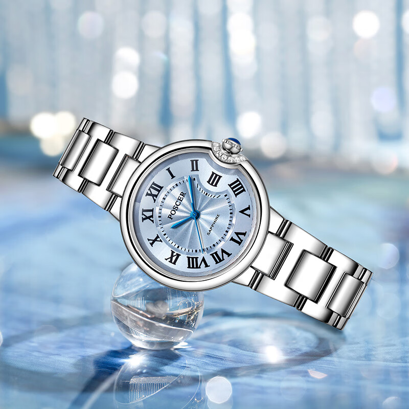 POS CER Women's Watch, Birthday Gift, Dream Blue Quartz Ladies Watch, Fashionable Steel Strap Women's Watch, Holiday Gift for Girlfriend, 50113L