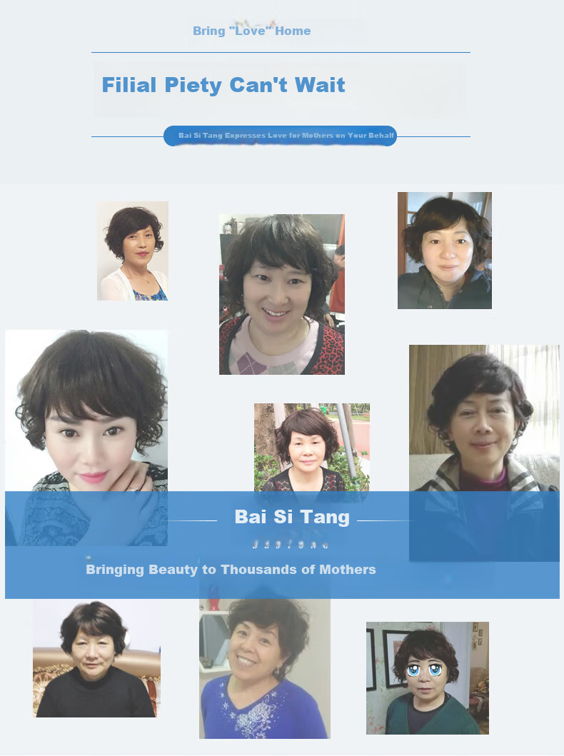 Baisitang Women's Short Wig Full Head Covering Short Curly Hair Wig for Middle-Aged And Elderly Mothers, One Size Fits All (Dark Brown) 9