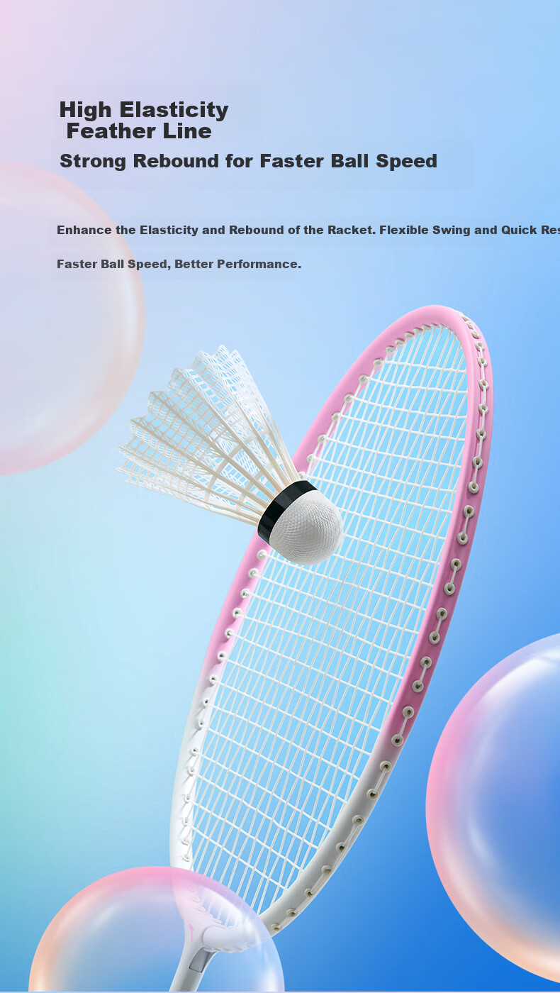 ANTA Badminton Racket Set for Men And Women, Durable Deep Groove Competition Rackets with Nylon Shuttlecock Bag And Grip Set 4