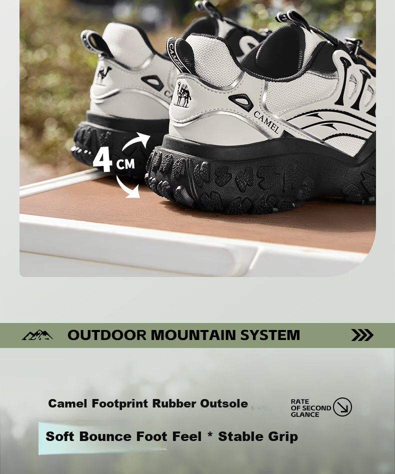 CAMEL [Wang Junkai's Style] Women's Hiking Shoes, Mechanical Version Outdoor Ugly-Cute Shoes, L25M202007, Silver/gray, Size 38 29