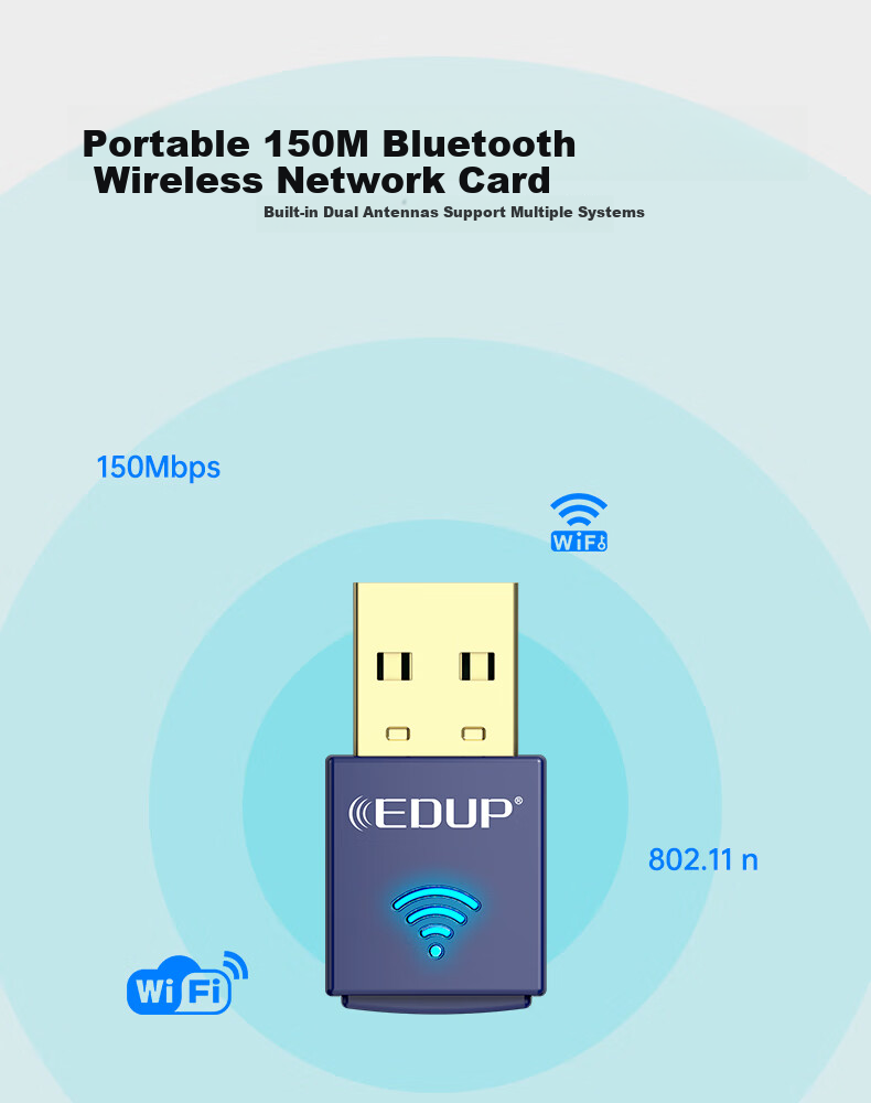 EDUP EP-N8568 USB Wireless Network Adapter Bluetooth Adapter Host WIFI Receiver Compatible with Desktop Computers And Laptops 2