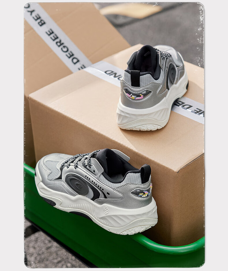 361° Men's Sneakers, Spring And Summer Mesh Leather Low-Top Sports Shoes, Classic Thick-Soled Casual Dad Shoes, 672516622-2 19