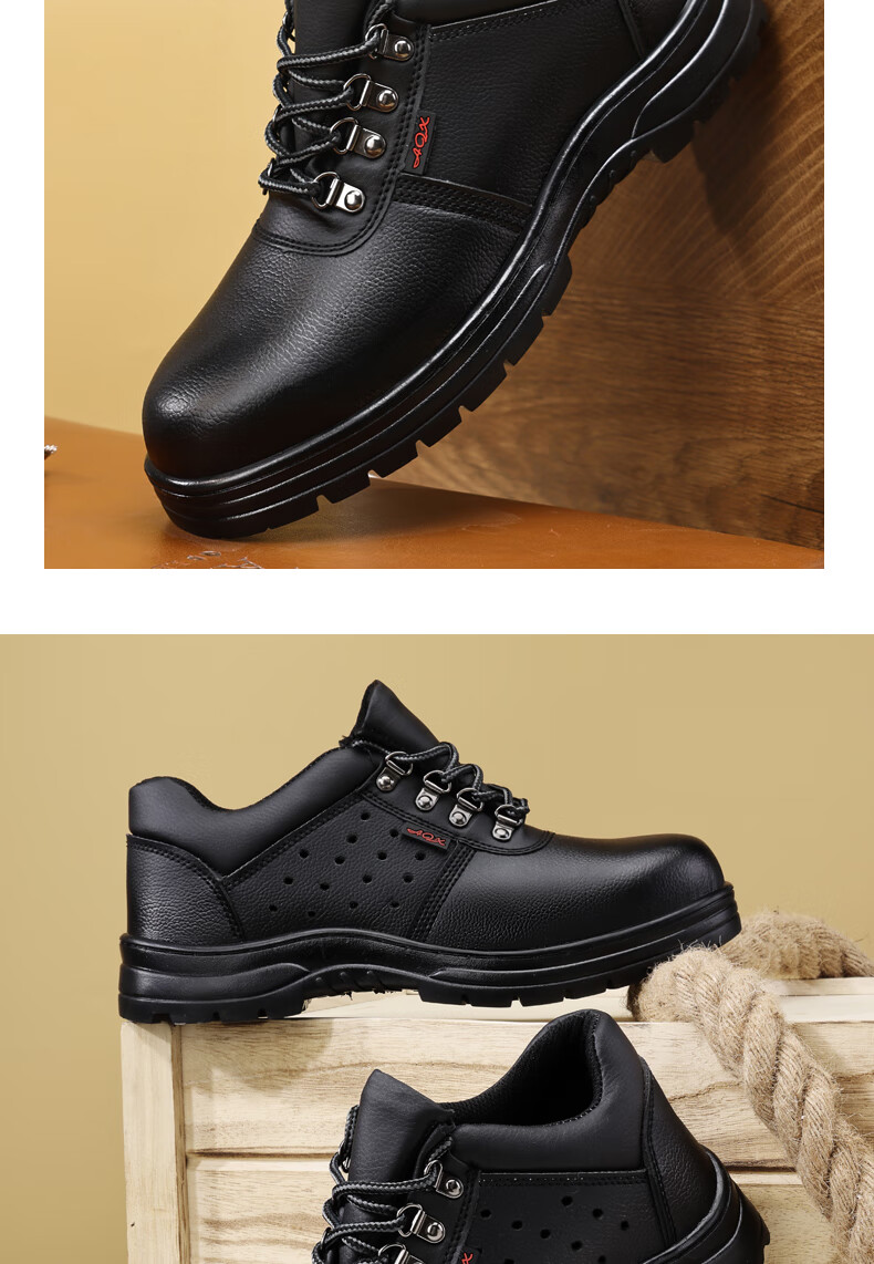 GUYISA Safety Shoes for Men, Steel Toe Cap, Puncture-Resistant, Waterproof, Dustproof, Comfortable, Wear-Resistant, Construction Site Work Boots 876 Size 36 15