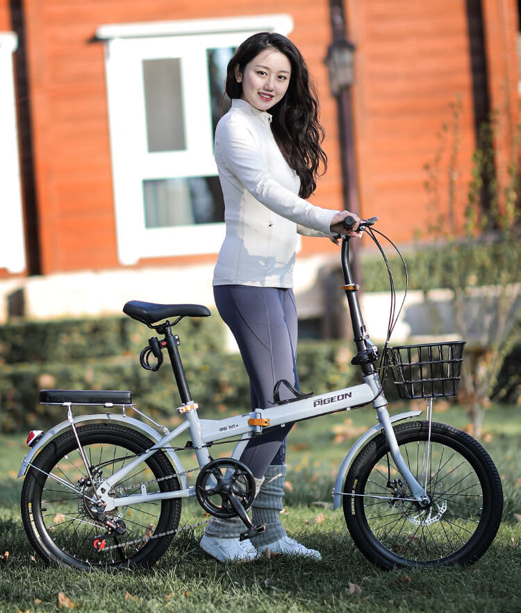 FLYING PIGEON Folding Bicycle 20-inch Unisex Adult Student Children's City Casual 7-Speed Gray 8