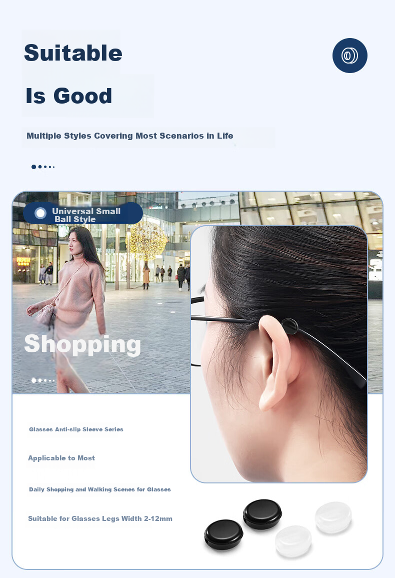 FESETE Glasses Anti-Slip Solution, Prevents Glasses from Falling Off, Anti-Slip Device for Glasses, Silicone Ear Hooks And Anti-Slip Rings 2