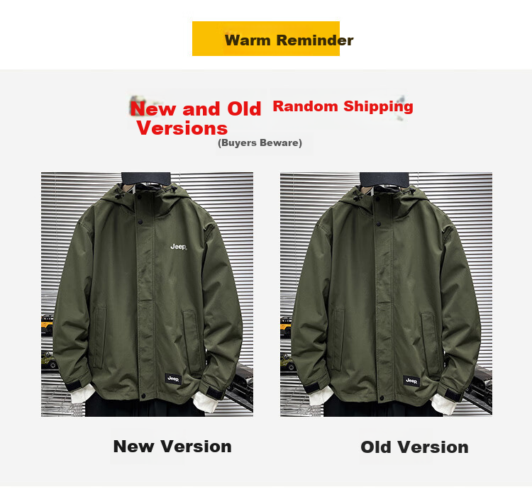 JEEP Men's Jacket, Spring And Autumn Casual Loose Windbreaker Workwear Clothing, Black, 3XL 3