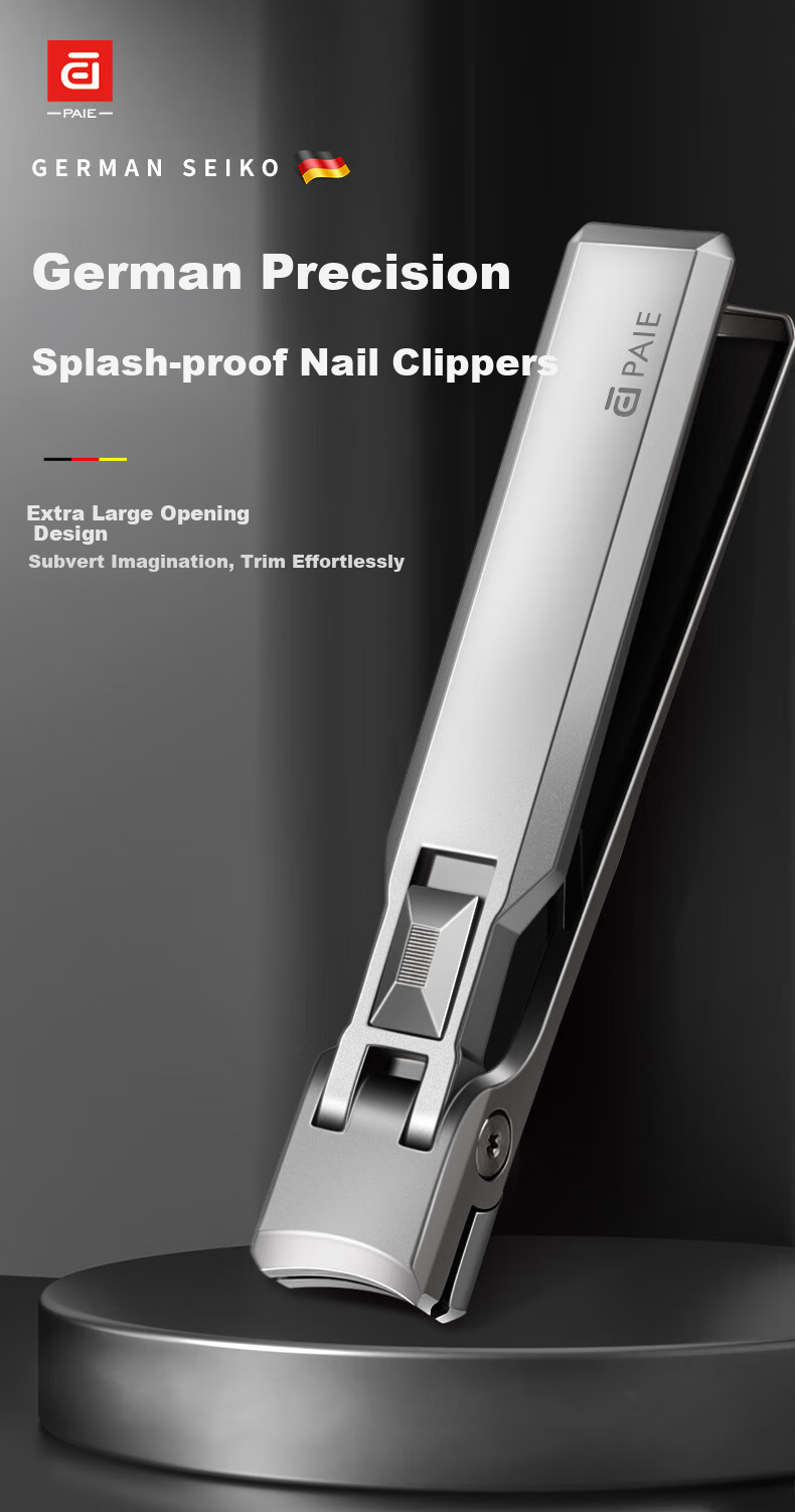 PAIE Nail Clippers for Thick Nails, Large Opening Household Nail Scissors with Anti-Splash Design, Premium Large Nail Clipper Set 1