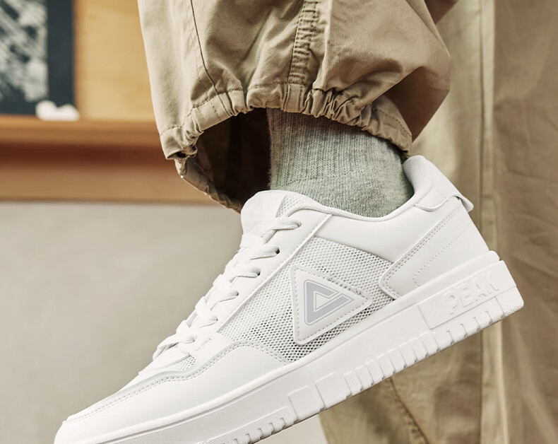 PEAK Air Force One Sneakers for Men, Summer Mesh Breathable Wear-Resistant White Shoes, Soft-Soled Sports Shoes DB520087, Cream White, Size 41 4