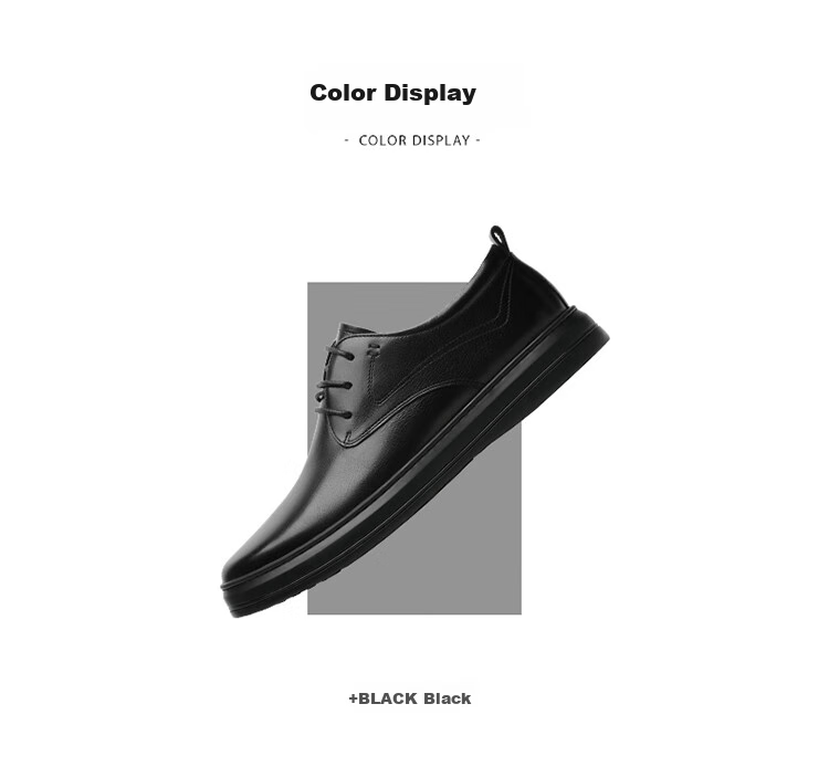 Goldlion Men's Shoes, Stylish Leather Business Shoes, Comfortable Lace-Up Casual Leather Shoes, 50823026501A-Black, Size 43 6