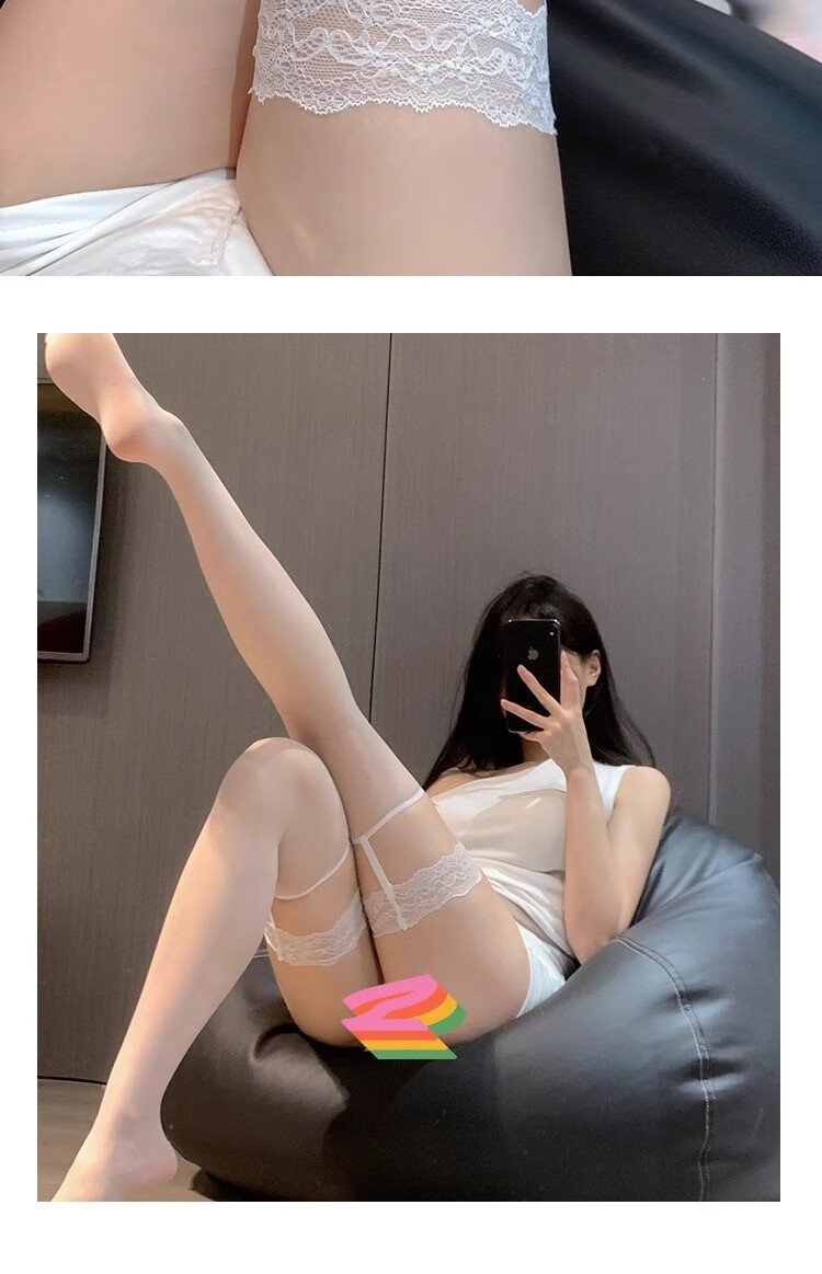 LangSha High-Cut Black Stockings, Sexy Lace Thigh-High Socks for Women, Elegant Over-Knee Socks, Sexy Thin Mid-Calf Socks 13