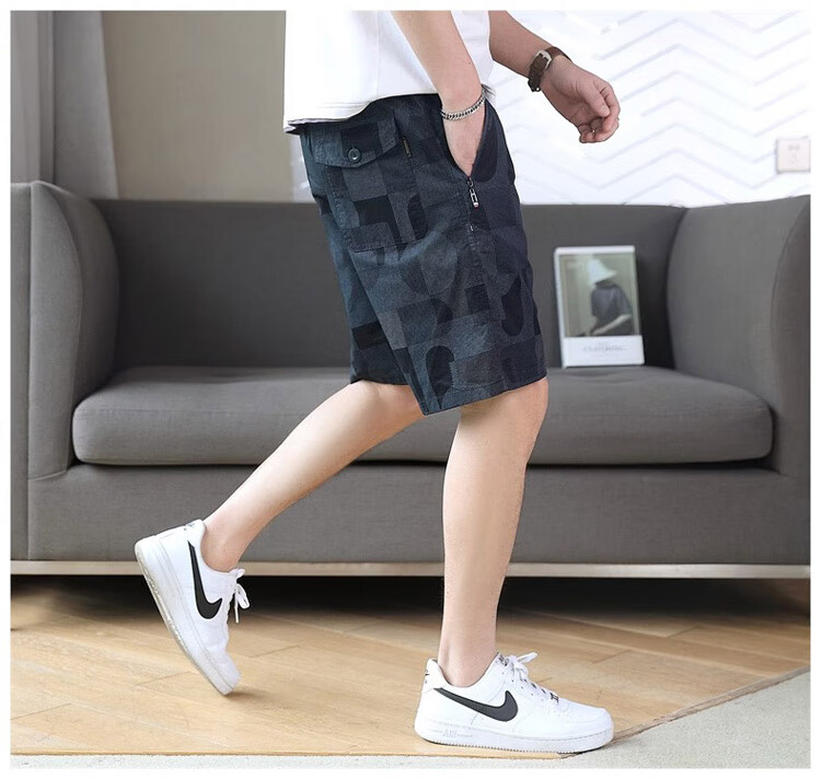 JEEP SPIRIT Men's Shorts, Sports Summer Wear Pants, Beach Casual Five-Point Shorts, American Workwear Style, Pure Cotton Mid-Length Pants 5