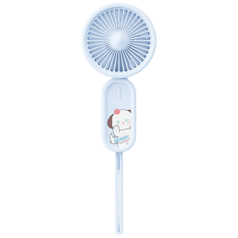 Siyicai Small Handheld Fan with USB Rechargeable Low Noise Three-Speed Base Portable Mini High-Power Baby Fan for Bathroom Office Dormitory Sky Blue