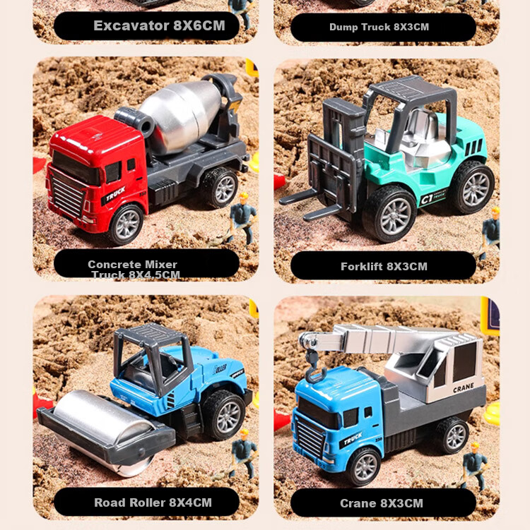 TaTanice Alloy Construction Vehicle Toy, Children's Excavator And Forklift Set, Collectible Car Model, Birthday Gift for Boys And Girls 14