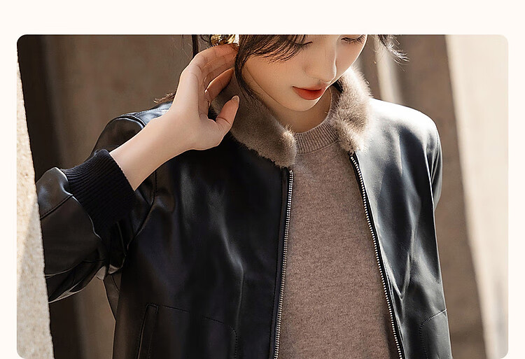 Dme [Manufacturing Sunshine] Winter Luxury Mink Coat with Stand Collar, High Warmth, 90% Duck Down, Women's Sheepskin down Jacket 4