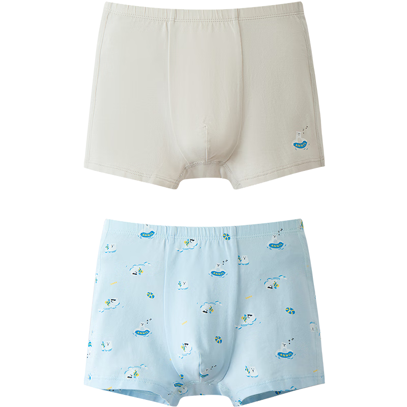Annil [3A Grade Antibacterial] Annil Boys' Boxer Briefs Two-Pack, Spring 2025 New Style, Elastic Cute