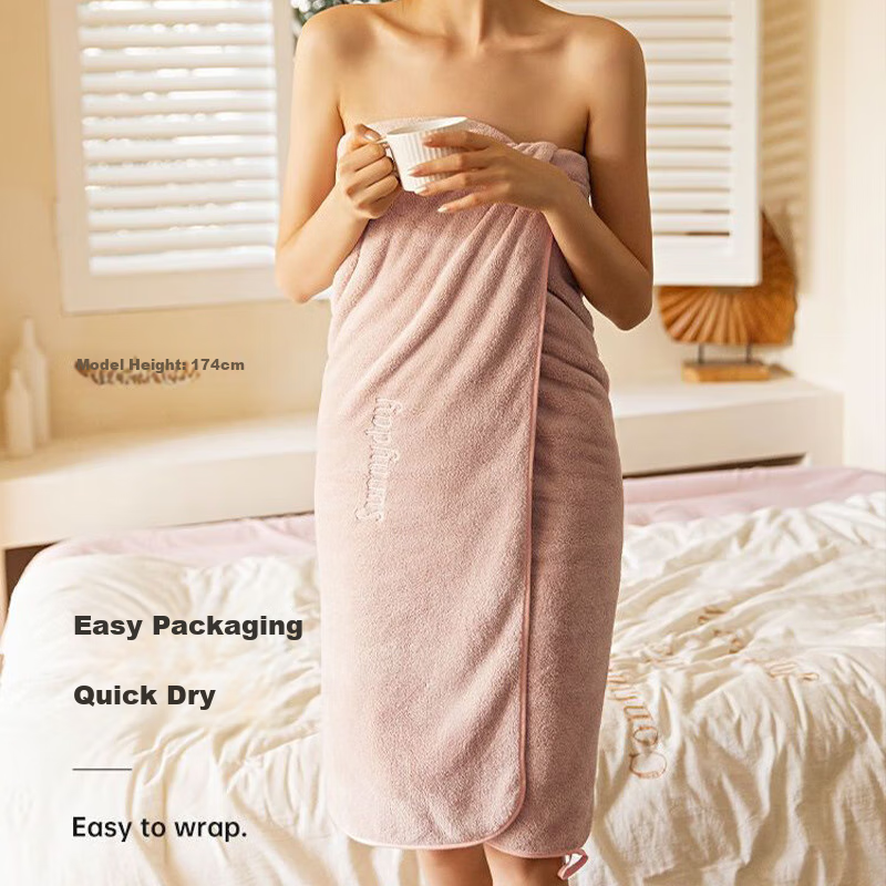 Fanyejia Smiling Rabbit Cotton Gauze Bath Towel, Absorbent, Soft, Low Shedding, Large Towel for Women, Home Use, Adult Wrap Towel, for Bathing And Exercise