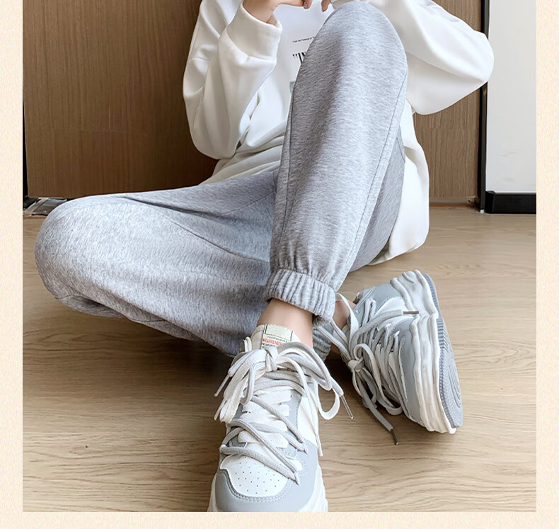 Huili Women's Sweatpants, 2026 New Spring And Autumn Style, Loose Straight-Leg Pants for Petite Figures, Elastic Ankle Joggers, Preppy-Style Athletic Casual Pants 16
