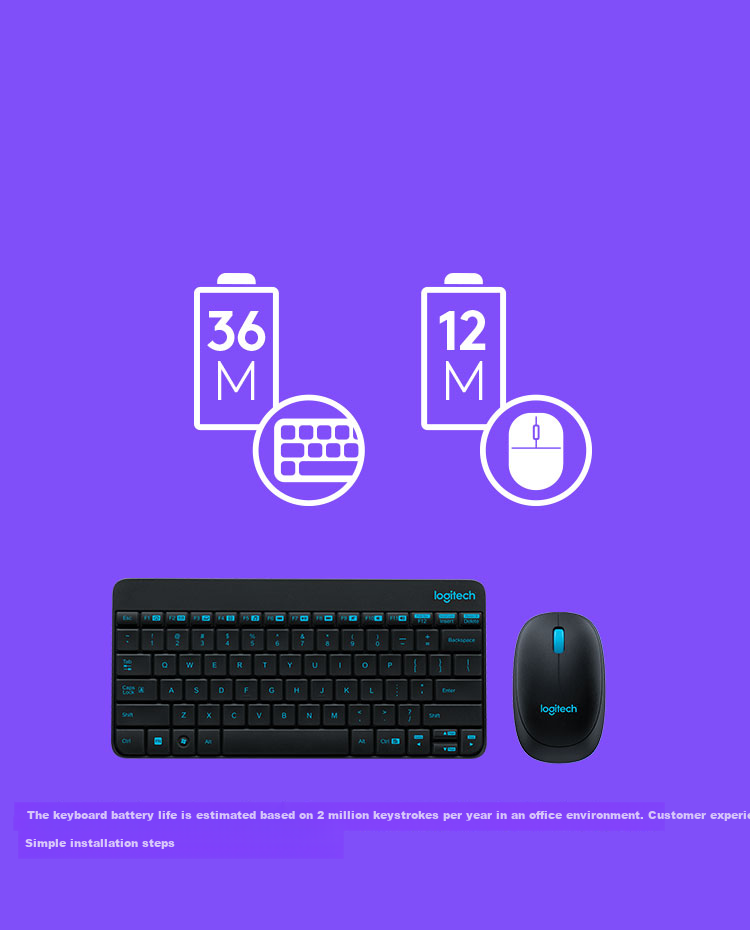 Logitech MK245 Nano Wireless Keyboard And Mouse Combo, Compact Office Keyboard And Mouse Set with Adjustable Stand And 2.4G Wireless Receiver, White 6