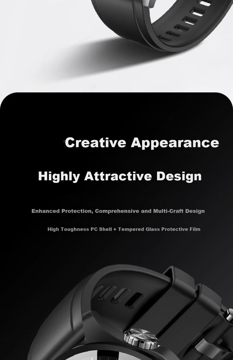 Watchbond Protective Case for Huawei Watch GT5, PC Tempered Glass Screen Protector Integrated Protective Cover, Smart Sports Watch GT5 Waterproof Sweatproof Scratch-Resistant Wear-Resistant Specialized Watch Accessories 4