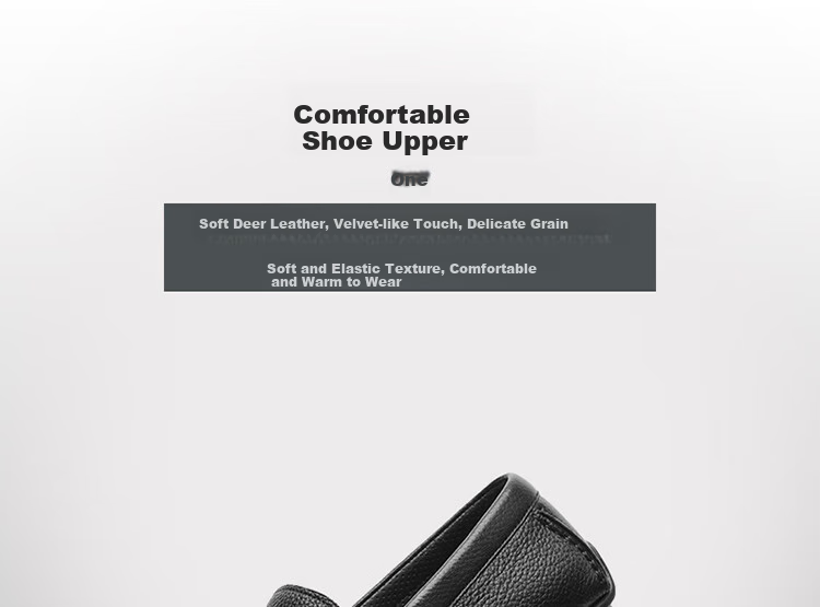 Goldlion Men's Shoes, Business Casual Deer Leather Shoes, Lightweight Slip-On Loafers, G567410232AAB, Black, Size 42 6