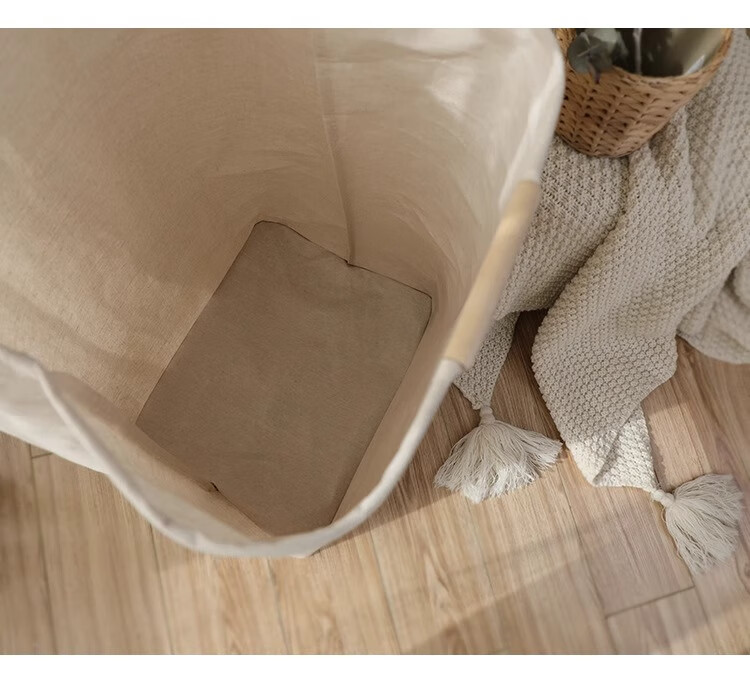 Fanyejia Japanese-Style Instagram-Style Laundry Hamper, Wooden Handle Dirty Clothes Basket for Home Bathroom Bedroom Dormitory, Large Laundry Storage Bi 9