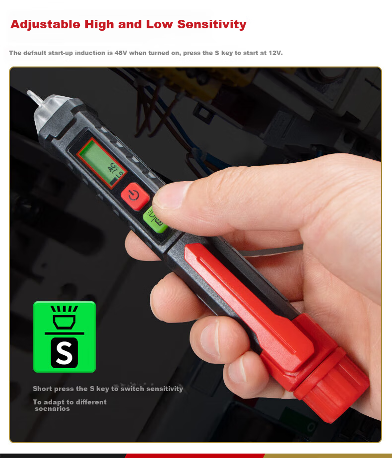 Teansi Digital Non-Contact Voltage Tester with Smart Sensor, Multi-Functional Electric Pen TA11B+ 8