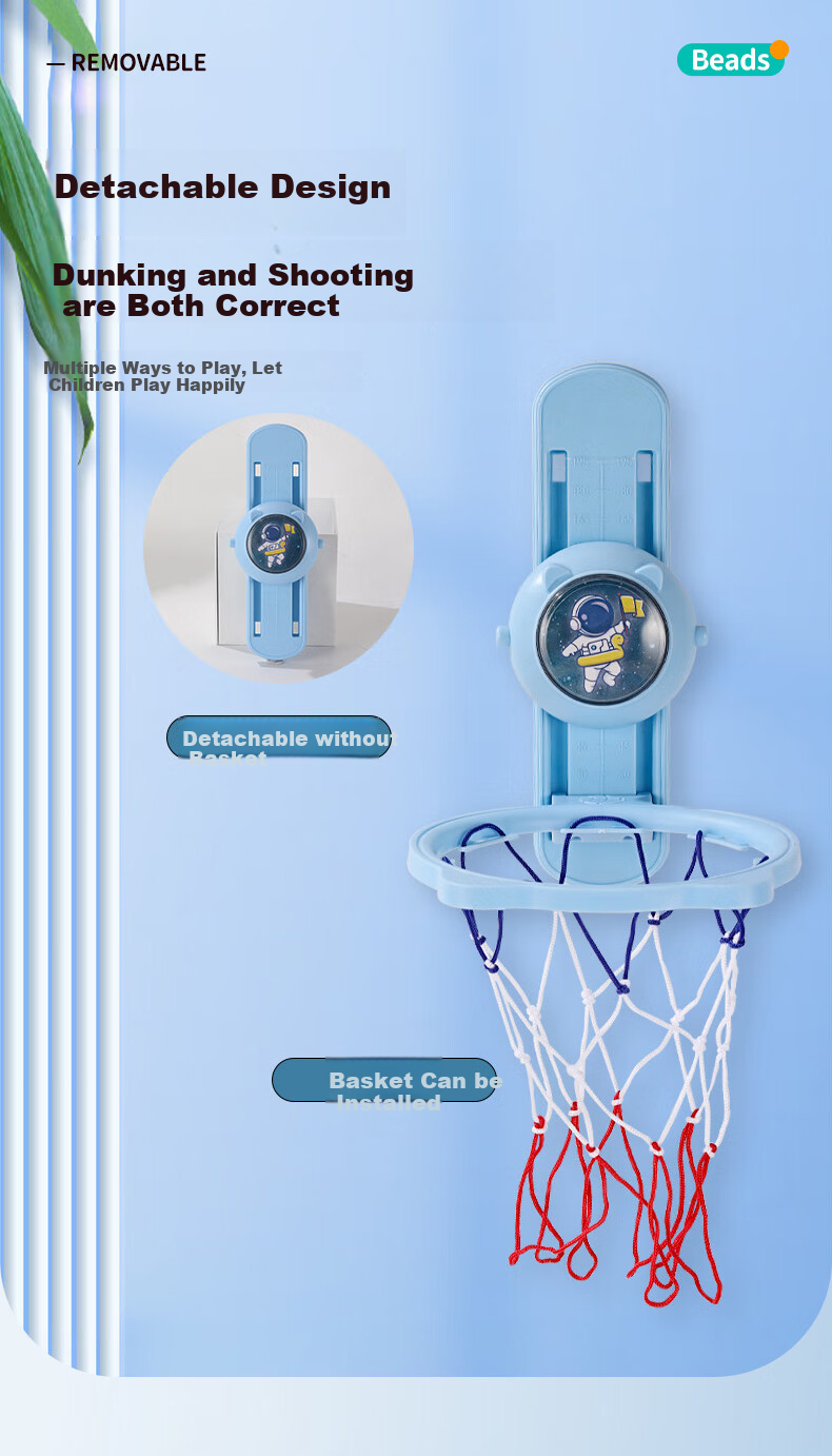 Babamama Children's Toy Height Training Aid, Jumping Assistance Device, Counting Tool, Baby Bouncing Touch Sensor, Basketball Hoop Frame Shooting Basket 4
